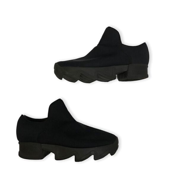 iRi Shoes - iRi NYC Neoprene Low Top Slip On Black Sneakers WES